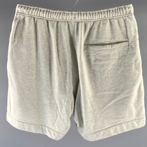 Y-3 Size L Grey Heathered Polyester Blend Sweat Shorts