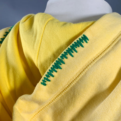 SCOTCH AND SODA Size XL Yellow Multi Color Palms Cotton Hoodie Sweatshirt
