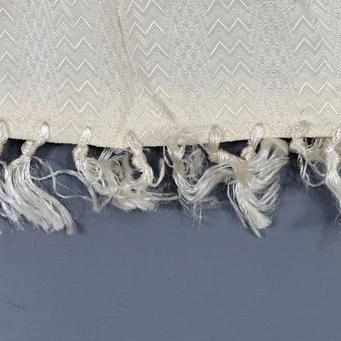 Écharpe à franges jacquard à chevrons crème VINTAGE