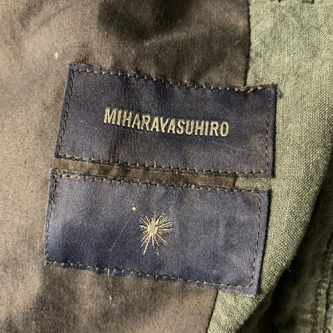 MIHARAYASUHIRO Size M Black Distressed Leather Zip Up Jacket