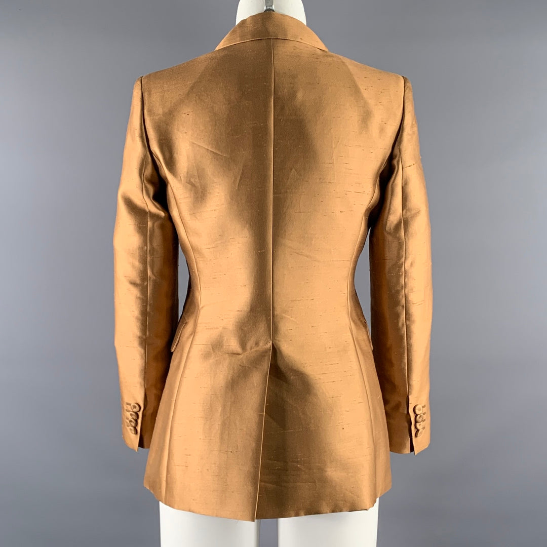 MAX MARA Size 2 Gold Silk / Cotton Jacket