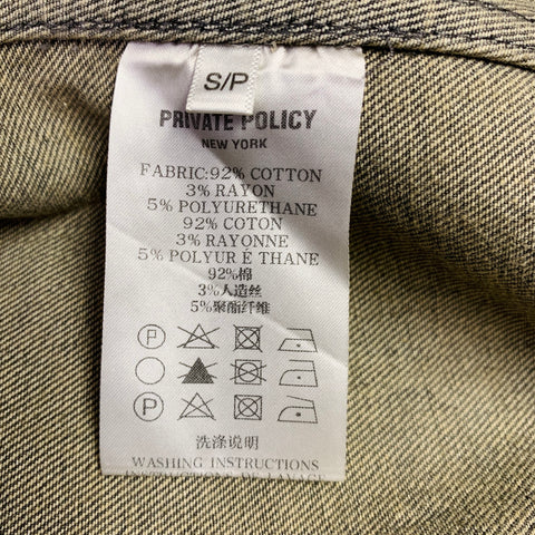 PRIVATE POLICY Size S Grey Washed Raw Edge Cropped Denim Shirt