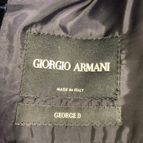 GIORGIO ARMANI Size 42 Navy Velvet Viscose Blend Sport Coat