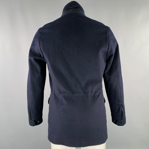 LORO PIANA Size M -Traveller- Navy Cashmere Blend Zip Up Jacket