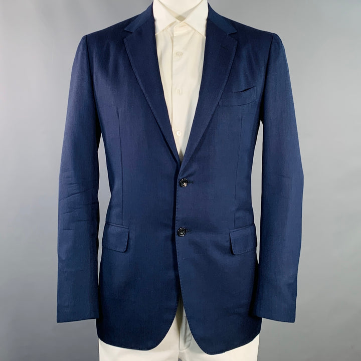 SARTORIO Size 44 Regular Navy Wool Notch Lapel Sport Coat