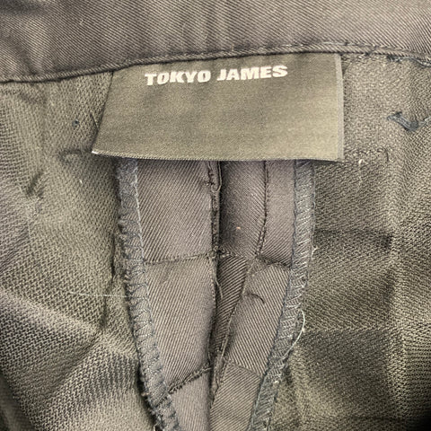 TOKYO JAMES Size 30 Black Woven Wool Tapered Casual Pants