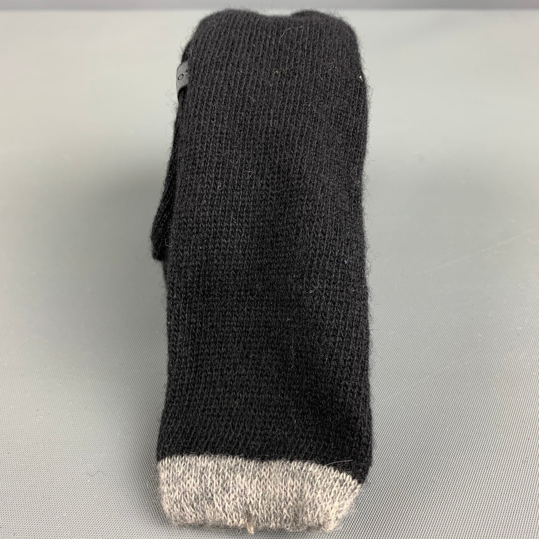 JOHN VARVATOS Black Grey Cashmere Knitt Tie