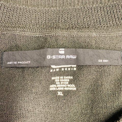 G-STAR Size XL Brown Merino Wool V-Neck Pullover