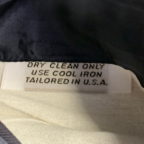 O'CONNELL'S Size 42 Long Navy Herringbone Wool Notch Lapel Suit