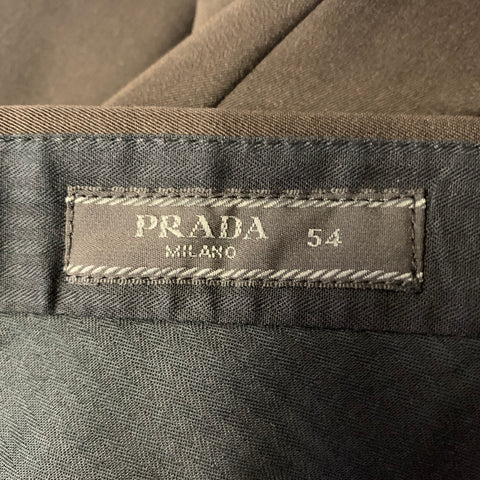 PRADA Size 38 Brown Wool Button Fly Dress Pants