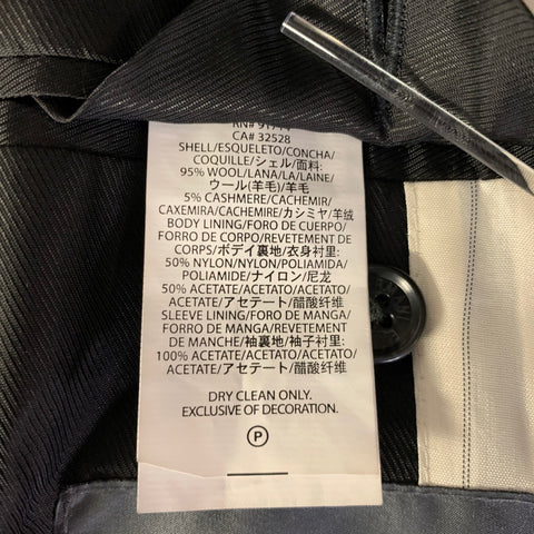 ARMANI EXCHANGE Grey Black Herringbone Cashmere Wool Peak Lapel Sport Coat
