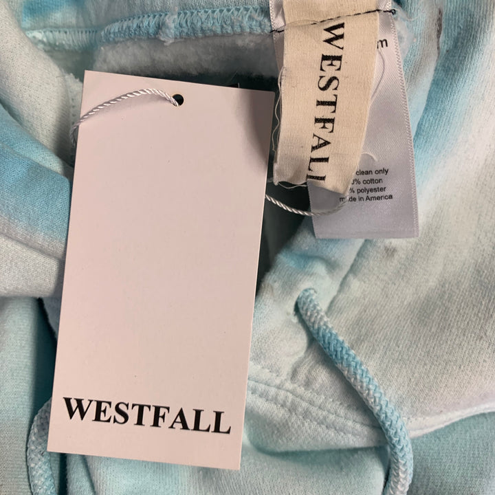 WESTFALL One Size Melting Snoopy Blue Dyed Cotton Blend Hoodie Sweatshirt