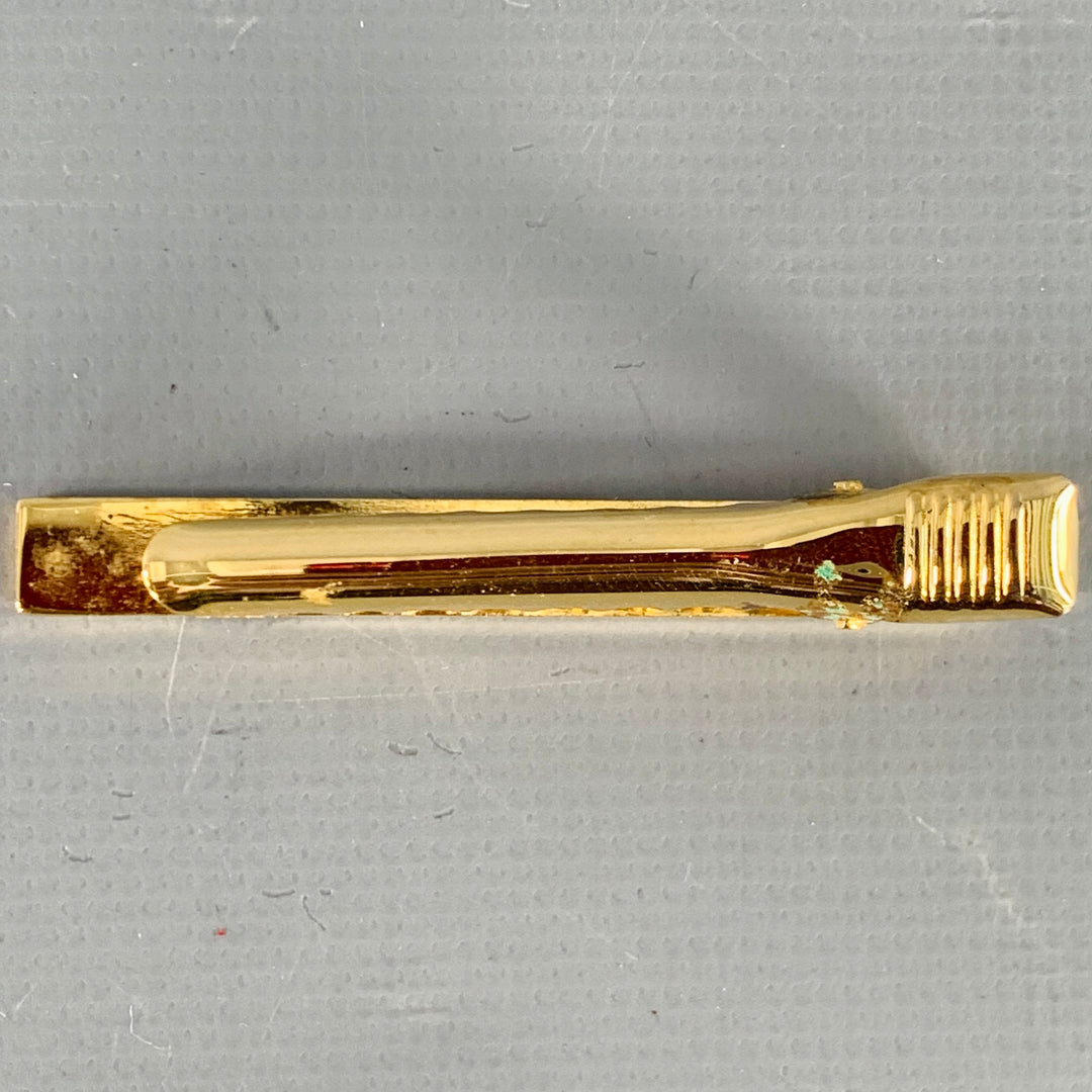 CHRISTIAN DIOR Vintage Gold Silver Metal Tie Clip