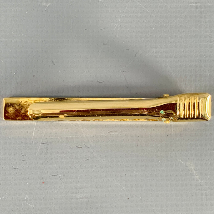CHRISTIAN DIOR Vintage Gold Silver Metal Tie Clip