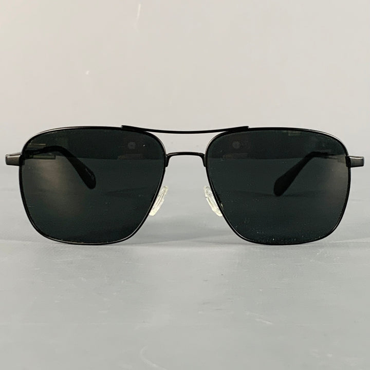 OLIVER PEOPLES Linford Black Metal Pilot Sunglasses