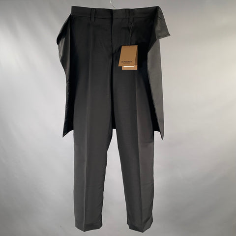 BURBERRY Size 30 Black Mohair / Wool Zip Fly Dress Pants