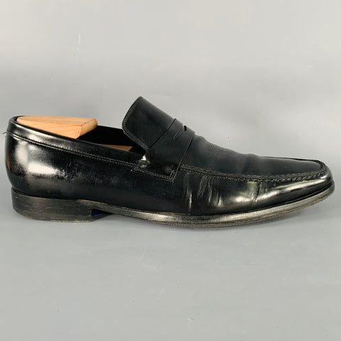 DIOR Size 9.5 Black Leather Penny Loafers
