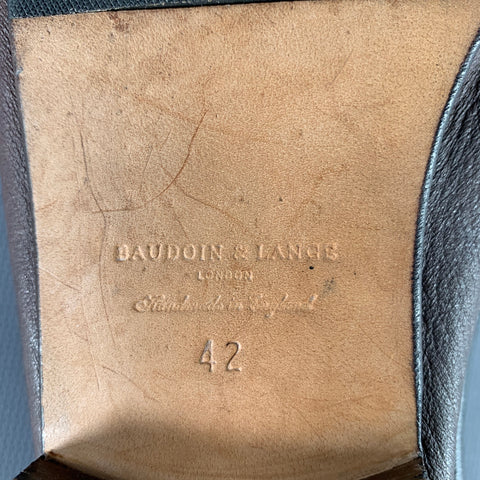 BAUDOIN & LANGE Size 9 Stride Brown Black Leather Slip On Loafers