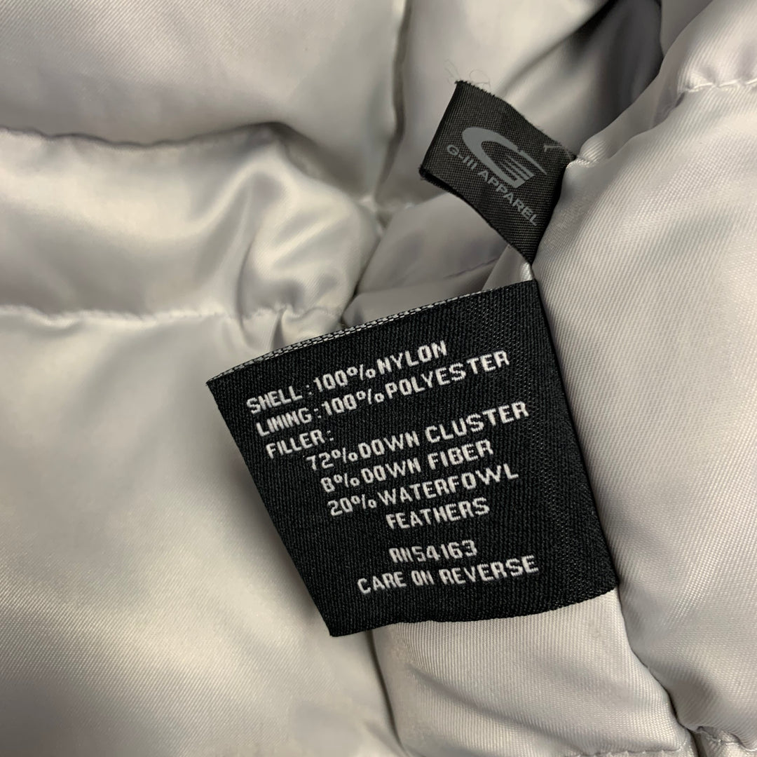 KENNETH COLE Size M Silver Metallic Polyester Zip Up Padded Vest Jacket