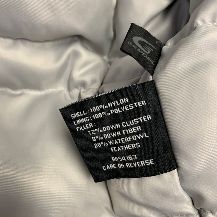 KENNETH COLE Size M Silver Metallic Polyester Zip Up Padded Vest Jacket