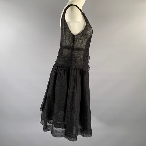 FENDI Size S Black ca0055499 A-Line Knee-Length Dress