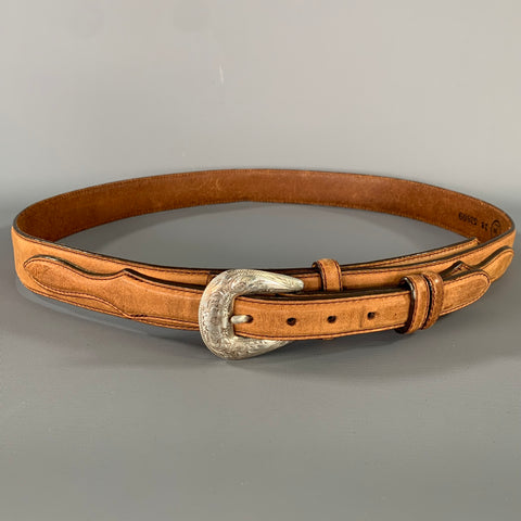 SILVER CREEK Size 38 Tan Leather Belt