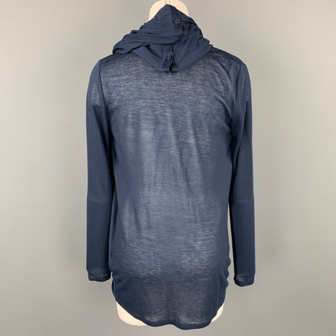 ALICE + OLIVIA Base Taille S Navy Jersey Lyocell Wrap Around Cardigan