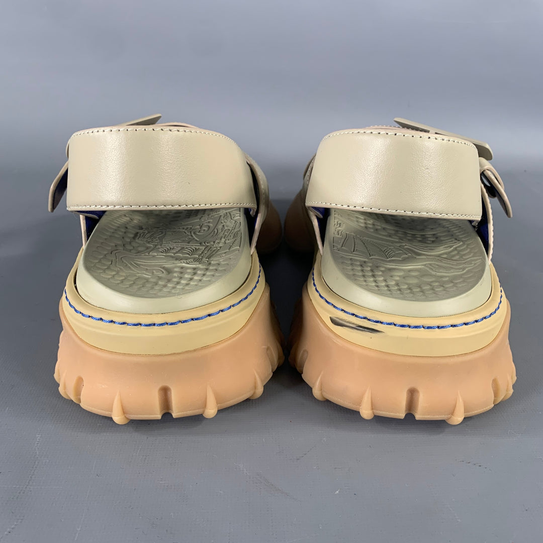 BURBERRY Size 10 Tan Leather Sandals