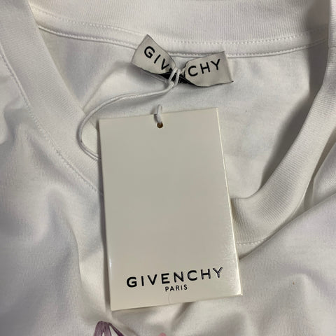GIVENCHY 2020 Size M Lunar New Year White Pink Rat Print Cotton Crew Neck T-shirt