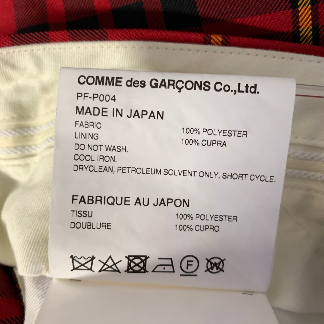 COMME des GARCONS HOMME PLUS Size M Red Black Yellow Tartan Pants