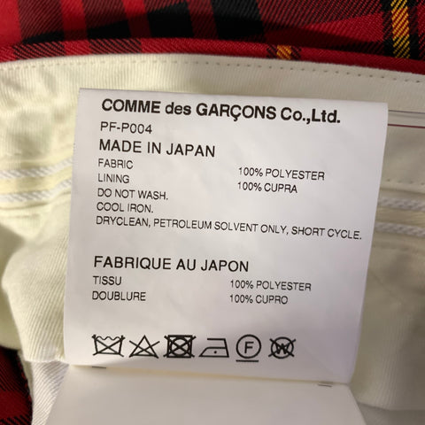 COMME des GARCONS HOMME PLUS Size M Red Black Yellow Tartan Pants