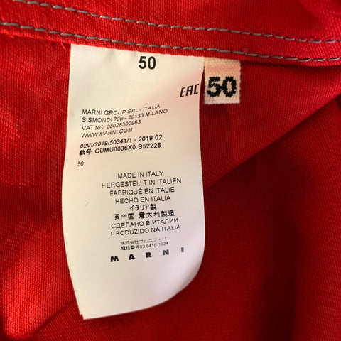 MARNI Size 40 Red Cotton Peak Lapel Jacket