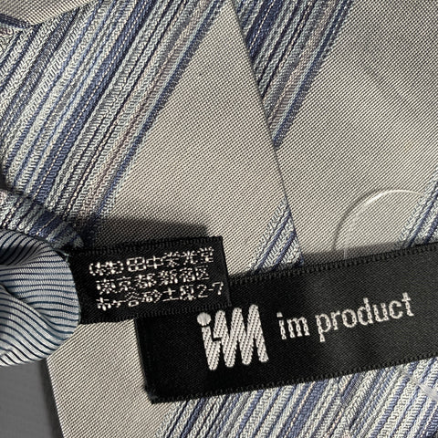 ISSEY MIYAKE Gray Light Blue Jacquard Silk Tie