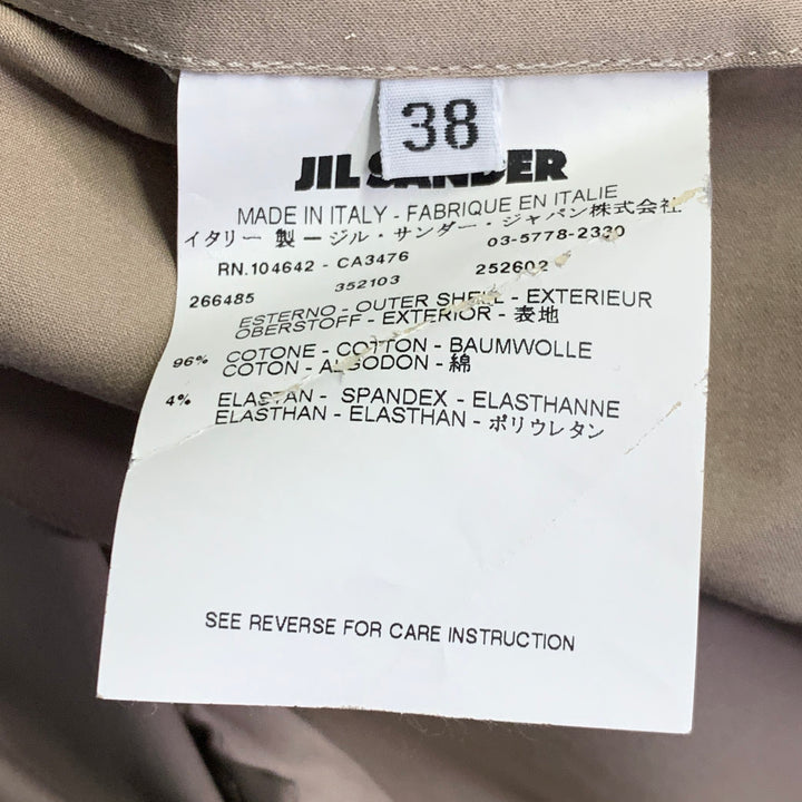 JIL SANDER Size M Beige Khaki Cotton Blend Midi Pencil Skirt