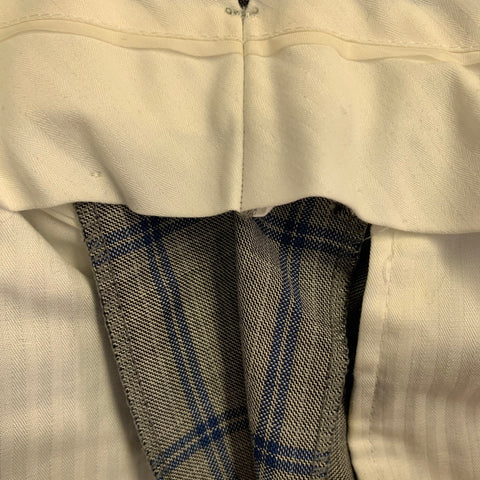 AUGUST MCGREGOR Size 38 Grey Blue Plaid Wool Notch Lapel Suit
