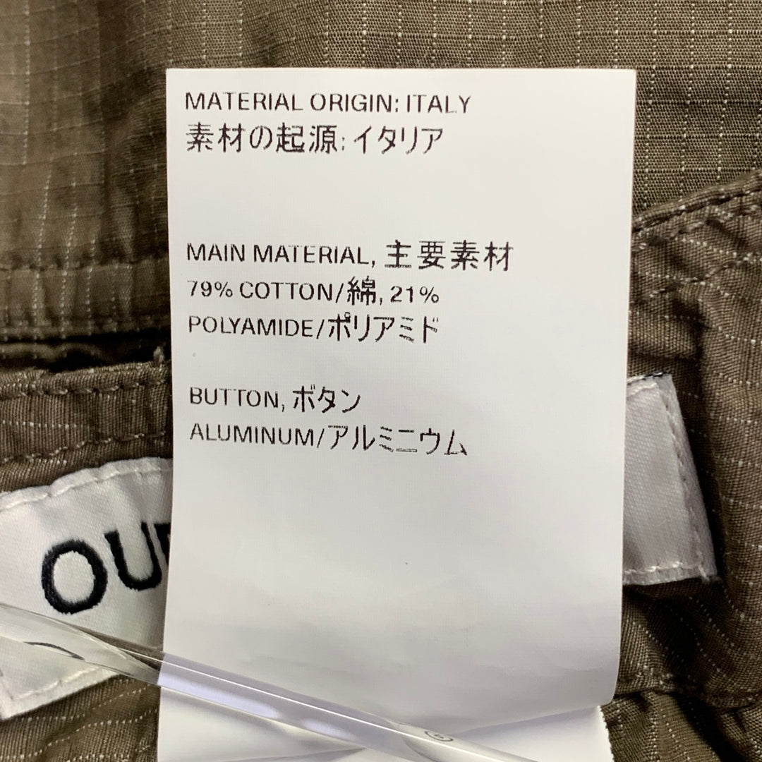 OUR LEGACY Size 30 Brown White Stripe Cotton Blend Cargo Shorts