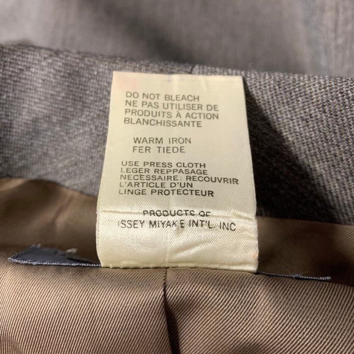 ISSEY MIYAKE Size S Brown Taupe Wool Heather Back Belt Jacket