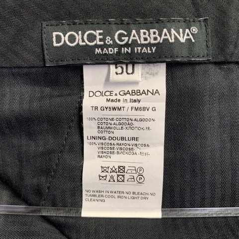 DOLCE & GABBANA Size 34 Black White Houndstooth Cotton Zip Fly Dress Pants