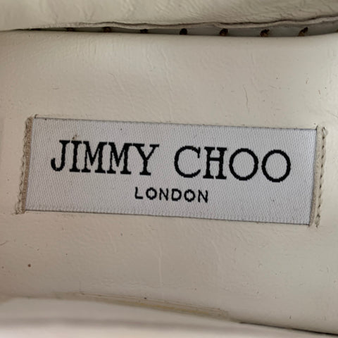 JIMMY CHOO Size 6.5 White Natural Straw Woven Espadrille Flats