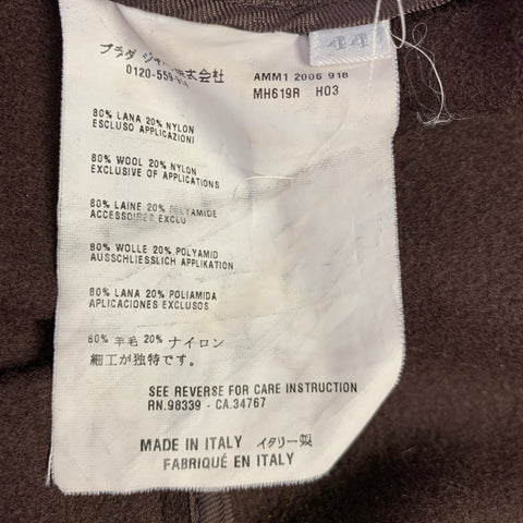 MIU MIU Size 8 Brown Wool Nylon Pleated Skirt Suit