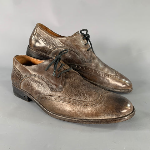 JOHN VARVATOS Size 9.5 Brown Wingtip Leather Oxford Lace Up Shoes