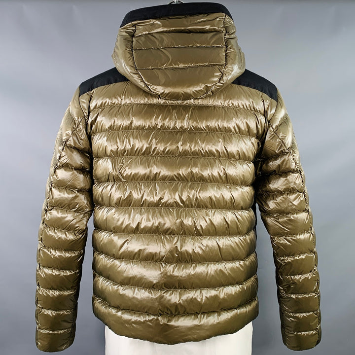 BURBERRY FW22 Size XL Barking Black Olive Quilted Polyamide Hooded Coat