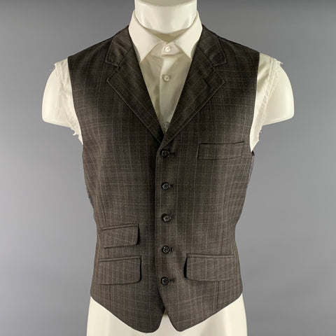 TED BAKER Chest Size 40 Grey Light Blue Tartan Wool Notch Lapel 34 31 Suit
