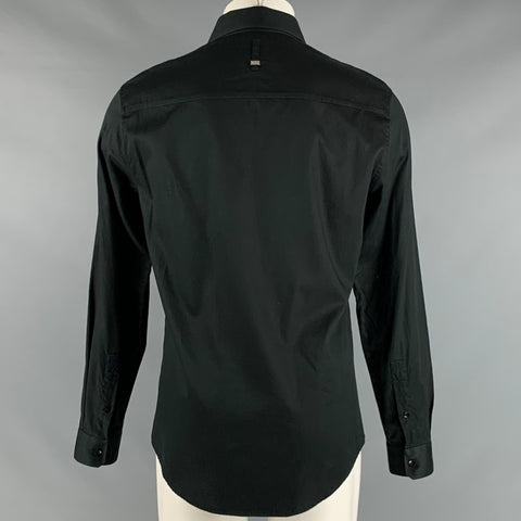 VERSACE COLLECTION Size M Black Brown Abstract Floral Long Sleeve Shirt