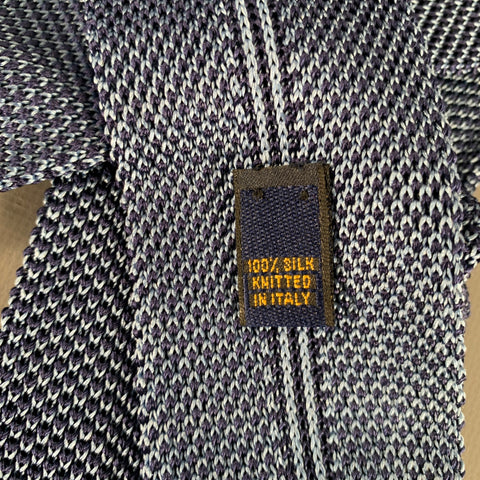 DORMEUIL Navy Blue Silk Knit Tie