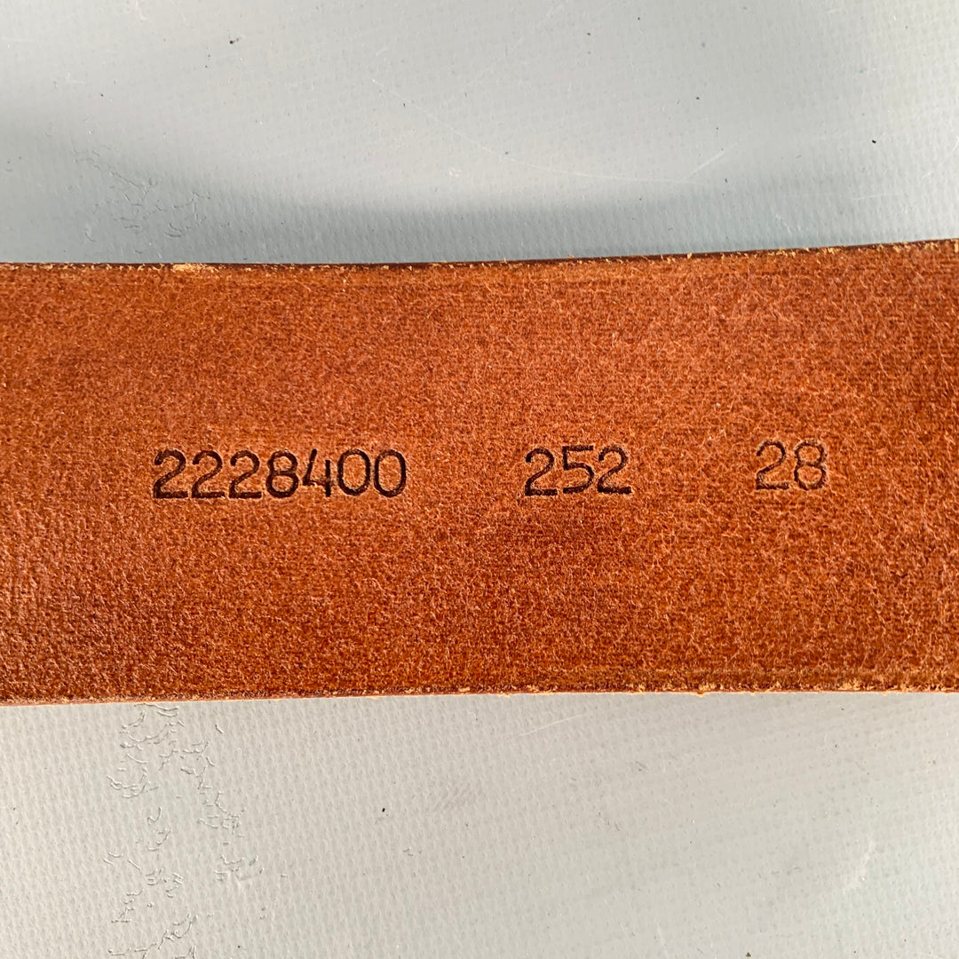 RALPH LAUREN Size 28 Brown Brass Leather Wide Belt