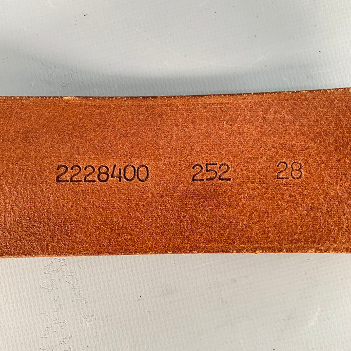 RALPH LAUREN Size 28 Brown Brass Leather Wide Belt
