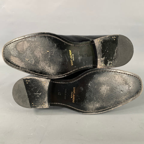 SAINT LAURENT Size 7 Black Leather Lace Lace Up Shoes