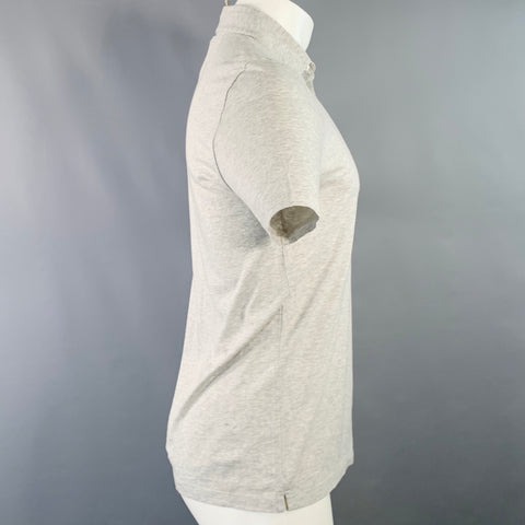 REISS Size S Elliot Grey Heather Cotton One Pocket Polo