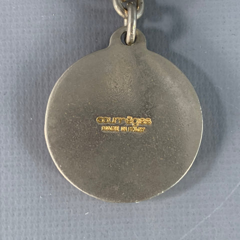 COURREGES Vintage Red Gold Tone Chain Link Metal Keychain
